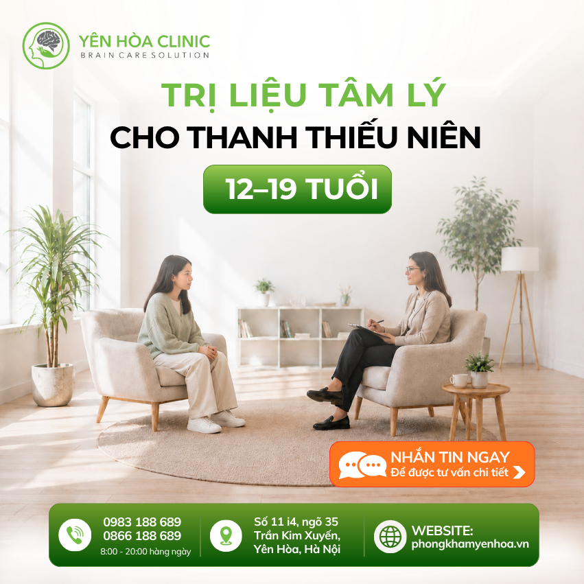 Trị liệu tâm lý cho trẻ vị thành niên và thanh thiếu niên